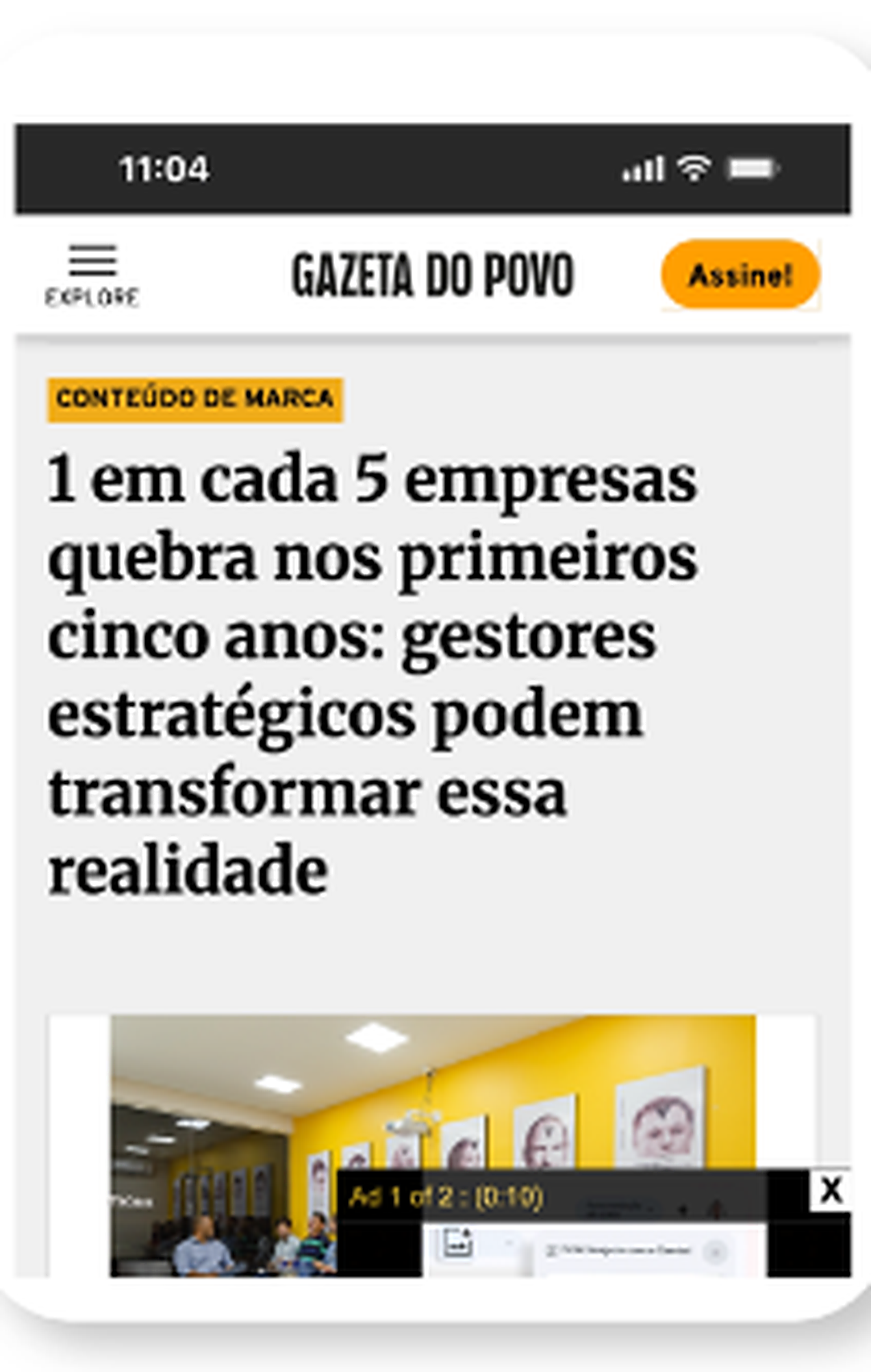 Gazeta do Povo — 1 em cada 5 empresas quebra nos primeiros cinco anos